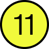 Number 11 in a yellow circle