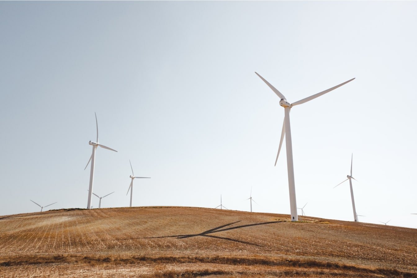 Wind farm in rural Australia as a part of renewable energy transition