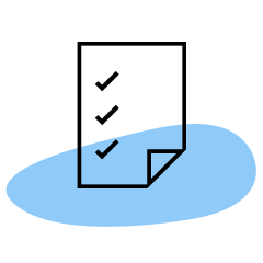 Checklist on blue blob
