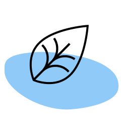 Leaf on a blue blob