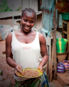 Young girl selling butterscotch to gain financial independence