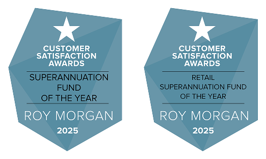 Logo for Roy Morgan Customer Satisfaction Superannuation Awards 2023