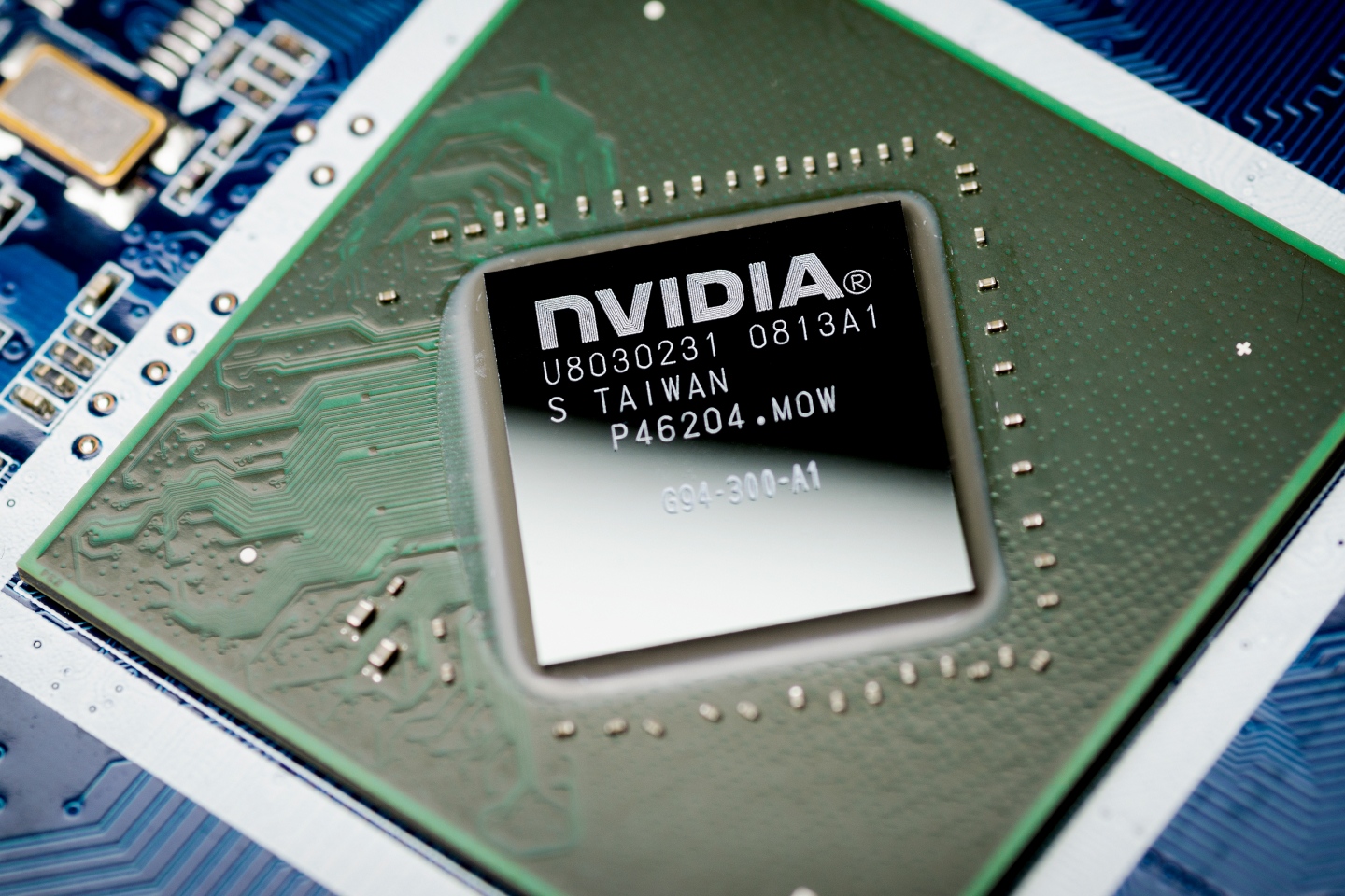 Computer chip belonging to Nvidia, company known for their AI developments