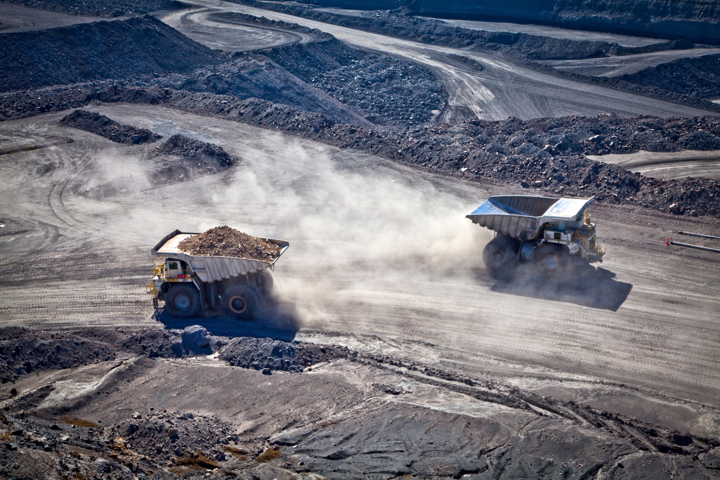 trucks hauling materials