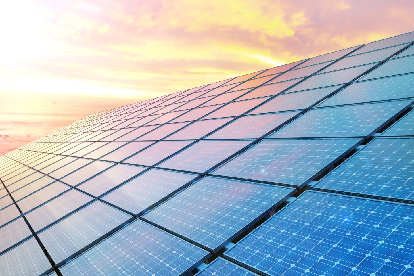 Solar panel representing investments in renewable energy