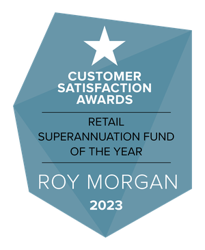 Logo for Roy Morgan Customer Satisfaction Superannuation Awards 2023