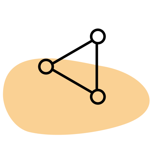 Value 5 of connection with a triangle representing connection on a pale yellow blob