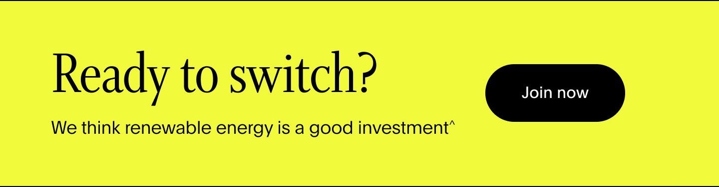 Bright yellow call-to-action banner with the headline 'ready to switch' and a black button that says 'Join now'.