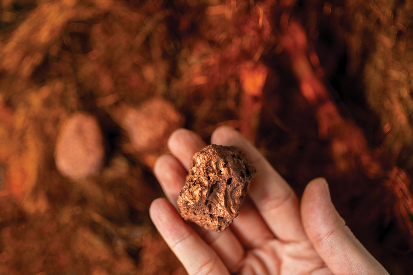 Copper nugget as copper is an important component in renewable energy technology