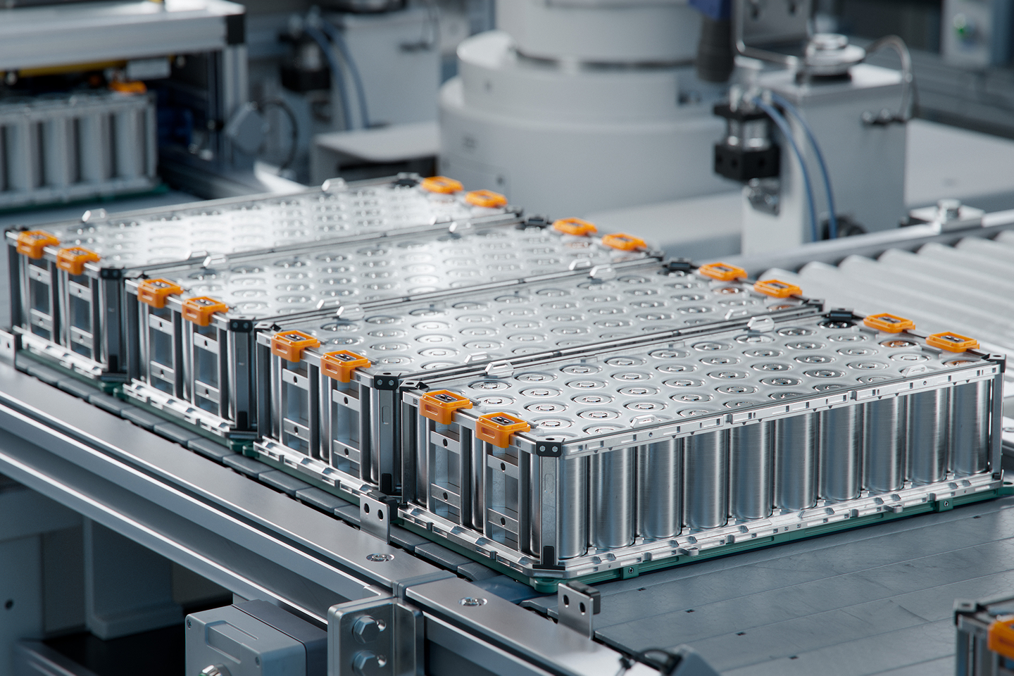 Battery storage in a warehouse