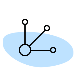 Molecule on a blue blob representing wholesale