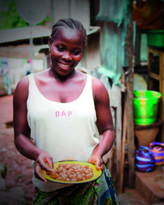 Young girl selling butterscotch to gain financial independence