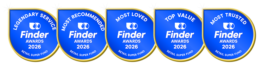 Finder Awards 2026 most trusted super fund, legendary service, most loved super fund, most recommended super fund, top value super fund