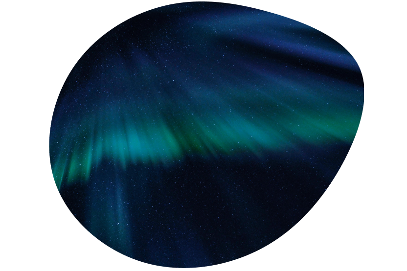 Night sky with aurora borealis