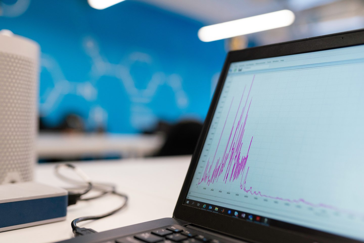 Computer running tests in a science lab