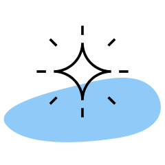 Star on a blue blob