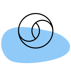 Circle on blue blob