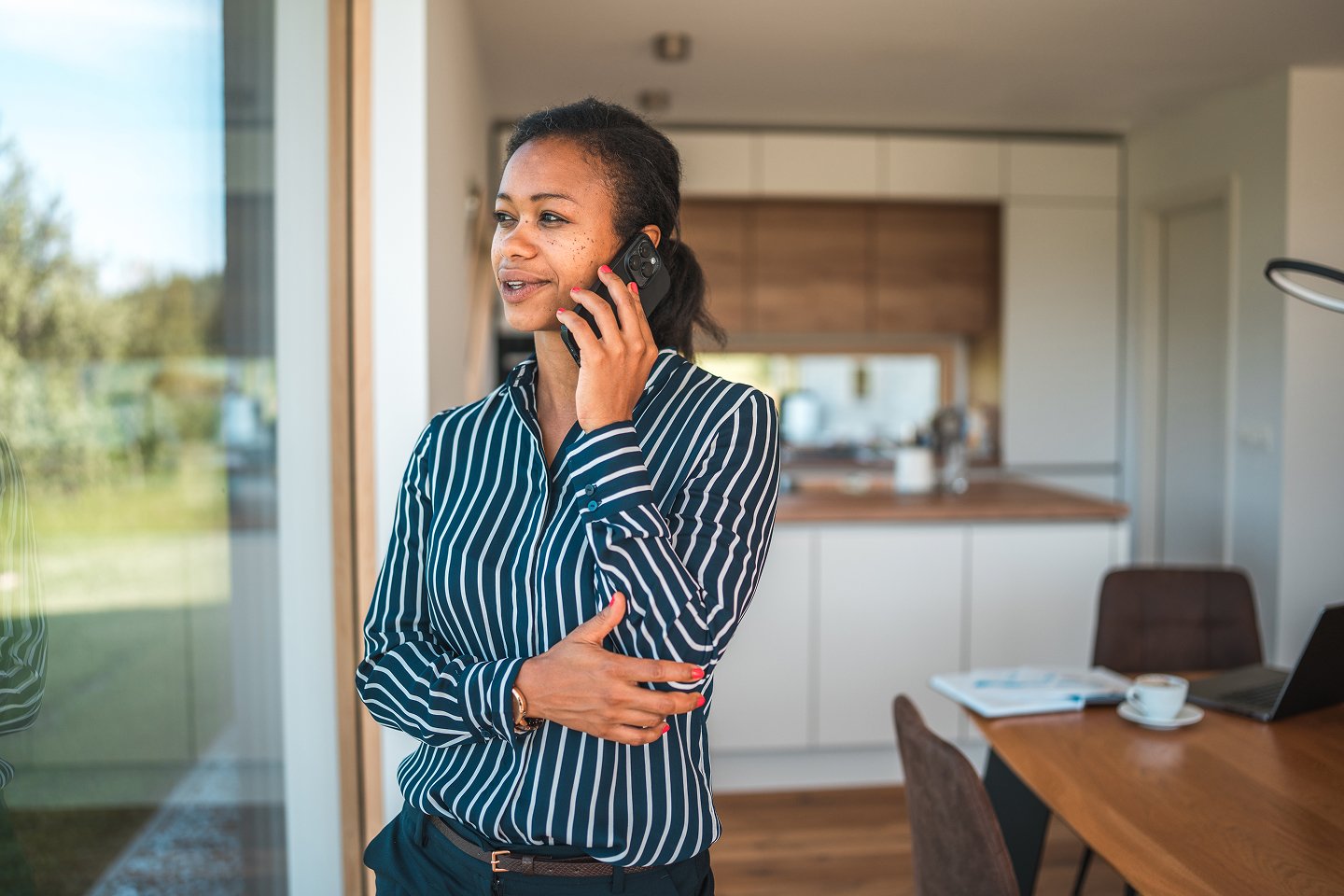 Person on the phone to their insurer, engaging in shareholder action