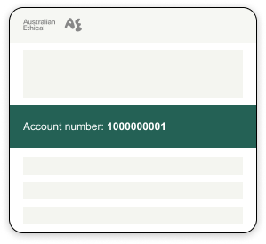 Illustration of how account numbers are presented in our emails